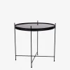 Ajdir sofabord, sort stål/sort glas
