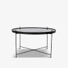 Ajdir sofabord, sort stål/sort glas