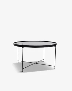 Ajdir sofabord, sort stål/sort glas