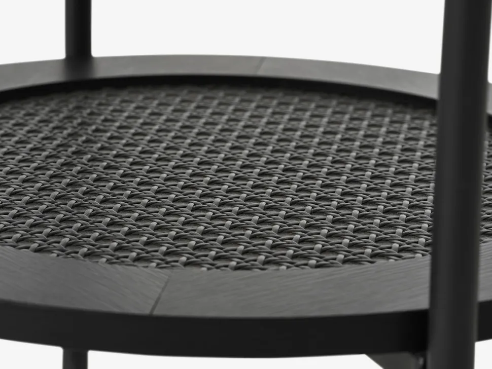 Alva hjørnebord, sort, rundt