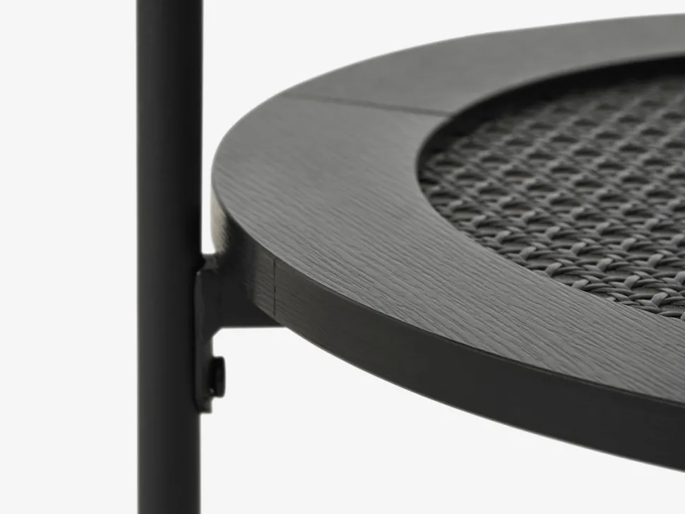 Alva hjørnebord, sort, rundt