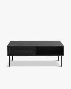 Alva sofabord, sort, m/skuffe