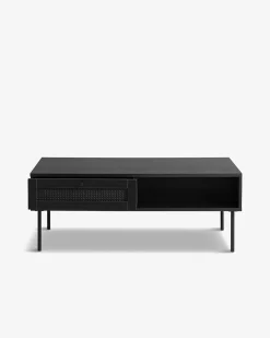 Alva sofabord, sort, m/skuffe
