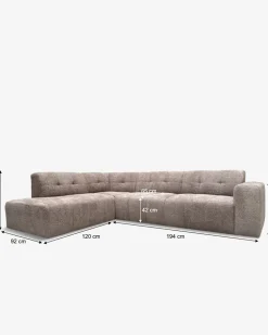 Aviano hjørnesofa m/open end, taupe