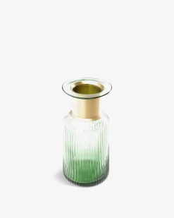 Barfly vase, grøn glas / messing