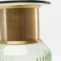 Barfly vase, grøn glas / messing