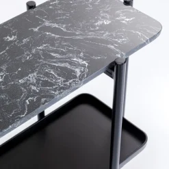 Bennet konsolbord, sort metal/ marmor