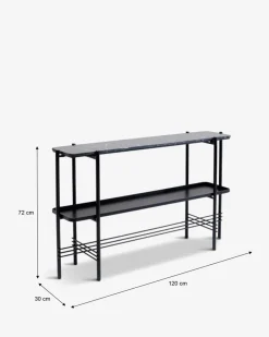 Bennet konsolbord, sort metal/ marmor