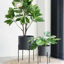 Blomsterstander sæt, grå