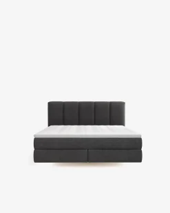 Brooklyn continentalseng, 160x200 m/gavl, mørk grå