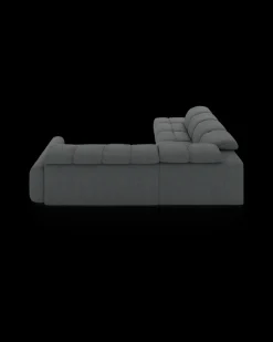 Bullet hjørnesofa med firkantet hjørne og pufafslutning venstre