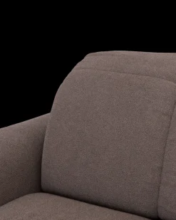 Bullet hjørnesofa med firkantet hjørne og pufafslutning højre