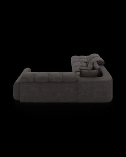 Bullet hjørnesofa med rundt hjørne og pufafslutning venstre