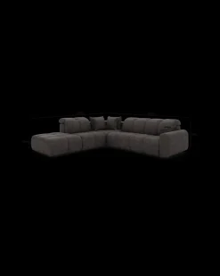 Bullet hjørnesofa med rundt hjørne og pufafslutning venstre