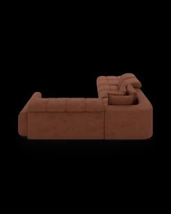 Bullet hjørnesofa med rundt hjørne og pufafslutning venstre