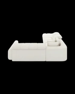 Bullet hjørnesofa med rundt hjørne og pufafslutning venstre