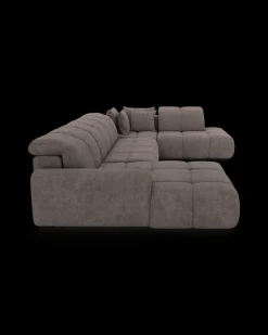 Bullet U-sofa med rundt hjørne og pufafslutning højre