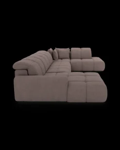 Bullet U-sofa med rundt hjørne og pufafslutning højre