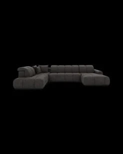 Bullet U-sofa med rundt hjørne og pufafslutning venstre