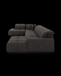 Bullet U-sofa med rundt hjørne og pufafslutning venstre