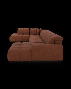 Bullet U-sofa med rundt hjørne og pufafslutning venstre