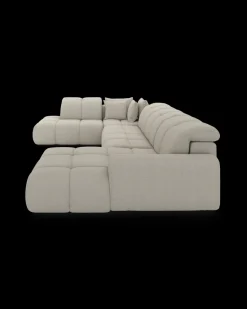 Bullet U-sofa med rundt hjørne og pufafslutning venstre