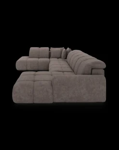 Bullet U-sofa med rundt hjørne og pufafslutning venstre