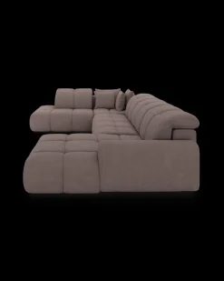 Bullet U-sofa med rundt hjørne og pufafslutning venstre