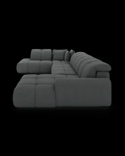 Bullet U-sofa med rundt hjørne og pufafslutning venstre