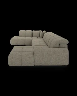 Bullet U-sofa med rundt hjørne og pufafslutning venstre