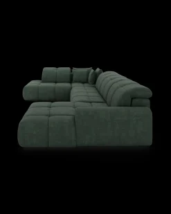 Bullet U-sofa med rundt hjørne og pufafslutning venstre