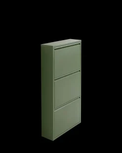 Caruso skoskab 3 låger, oliven