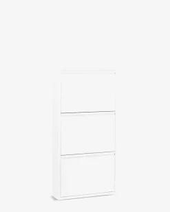 Caruso skoskab, hvid, 3 låger