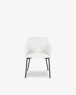 Casablanca spisebordsstol, hvid bouclé