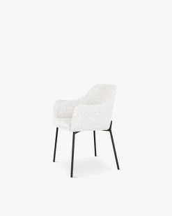 Casablanca spisebordsstol, hvid bouclé