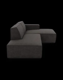 Espada hjørnesofa med chaiselong højre og pufafslutning venstre