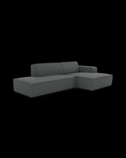 Espada hjørnesofa med chaiselong højre og pufafslutning venstre