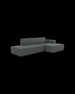 Espada hjørnesofa med chaiselong højre og pufafslutning venstre