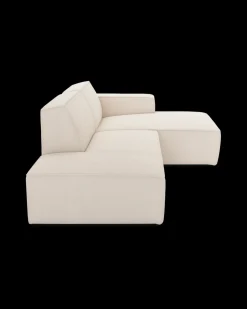 Espada hjørnesofa med chaiselong højre og pufafslutning venstre