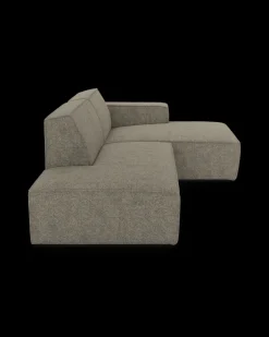 Espada hjørnesofa med chaiselong højre og pufafslutning venstre