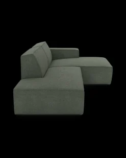 Espada hjørnesofa med chaiselong højre og pufafslutning venstre