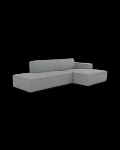 Espada hjørnesofa med chaiselong højre og pufafslutning venstre