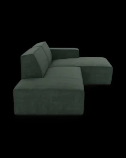 Espada hjørnesofa med chaiselong højre og pufafslutning venstre