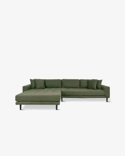 Fabio sofa m/chaiselong, olivengrøn
