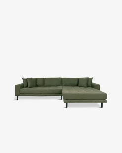 Fabio sofa m/chaiselong, olivengrøn
