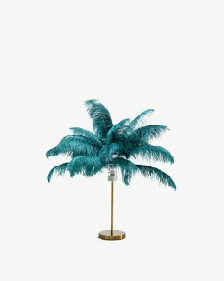 Feather palm bordlampe, petrol