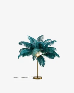 Feather palm bordlampe, petrol