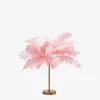 Feather palm bordlampe, pink