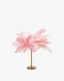 Feather palm bordlampe, pink