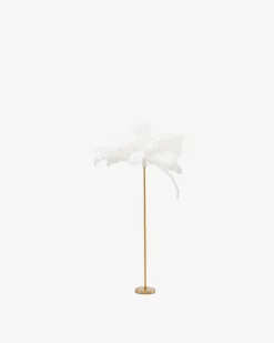 Feather palm gulvlampe, hvid